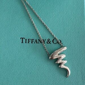 Tiffany & Co. Paloma Picasso Scribble Silver Zig Zag Necklace 925